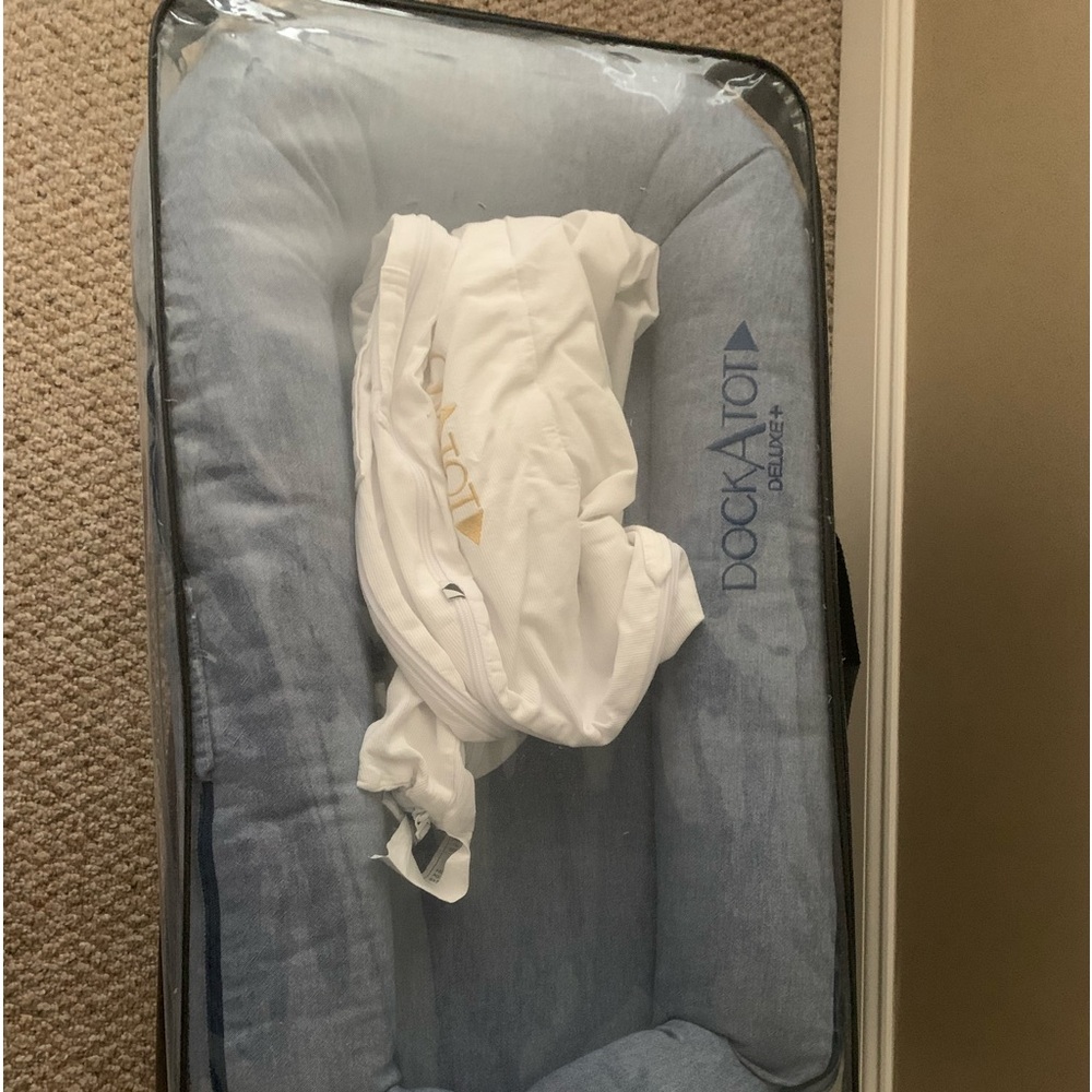 Doc A Tot- chambray blue and white covers